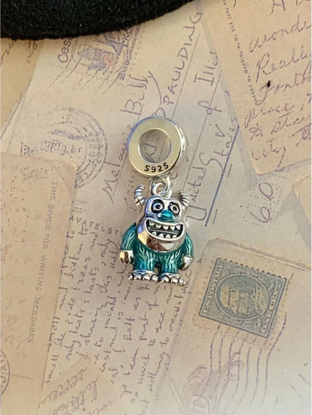 Monster Charm Green Silver Collectible Jewelry Fun Gift